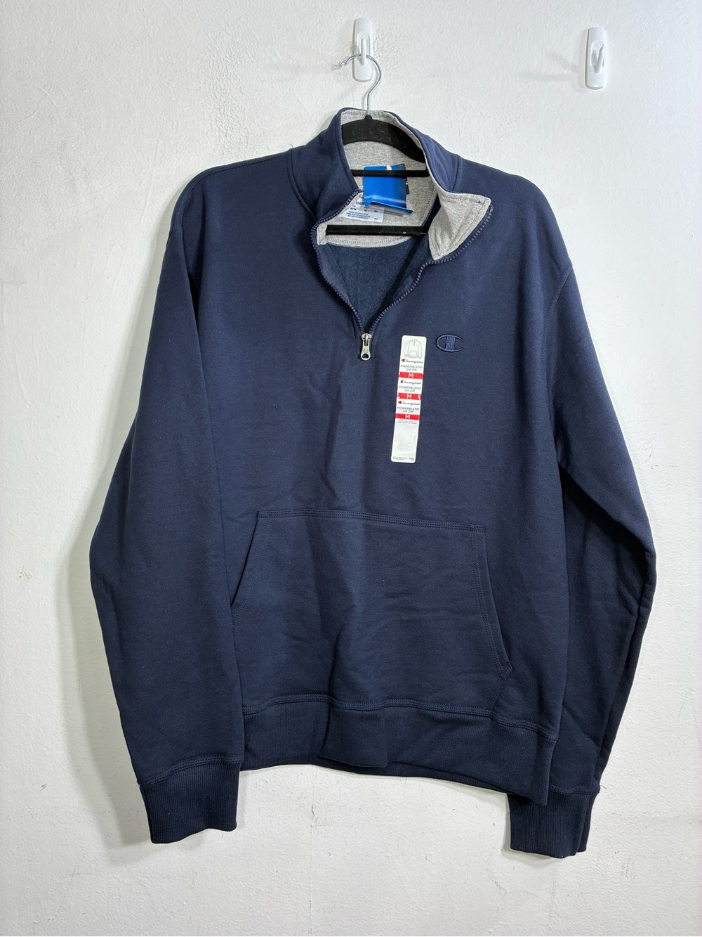 Champion Men's Navy Quarter-Zip Pullover Hoodie